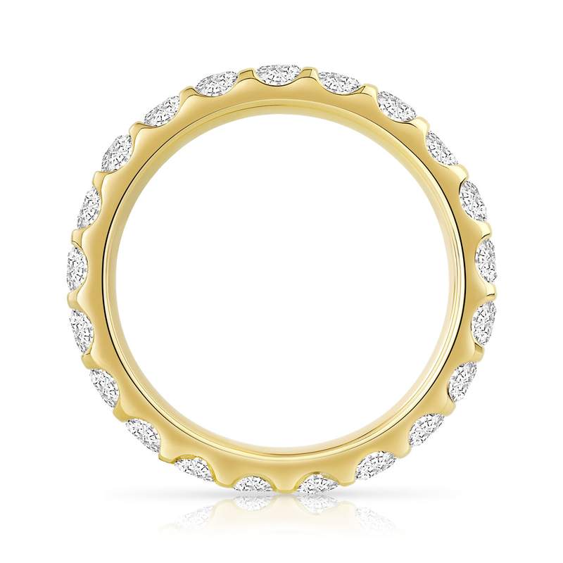 Alliance or 750 jaune diamants synthétiques total 1.50 carat - vue 2