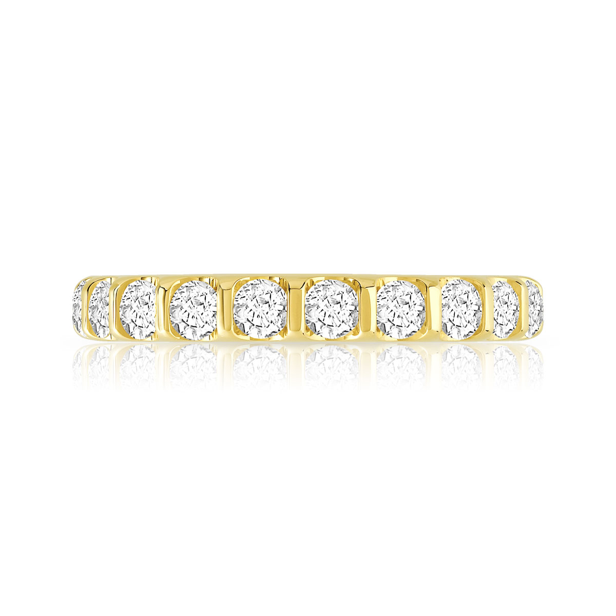 Alliance or 750 jaune diamants synthétiques total 1.50 carat - vue 3
