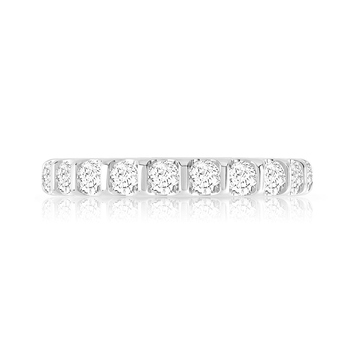 Alliance or 750 blanc diamants synthétiques total 1.50 carat - vue 3