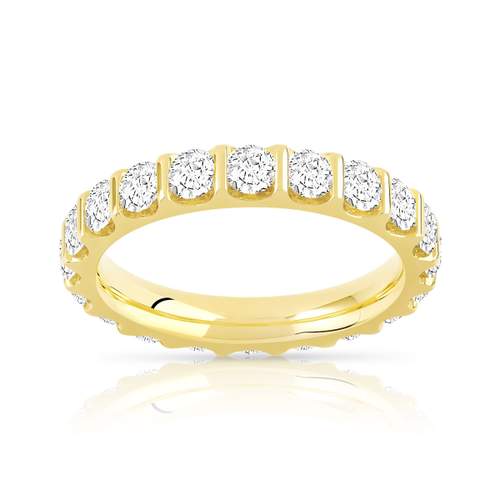 Alliance or 750 jaune diamants synthétiques total 2 carats