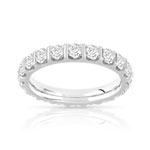 750 white gold wedding band with synthetic diamonds totaling 2 carats - view 1