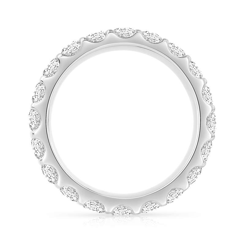 Alliance or 750 blanc diamants synthétiques total 2 carats - vue 2