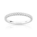 Alliance or 750 blanc tour complet diamants synthétiques 0,50 carat - vue 1