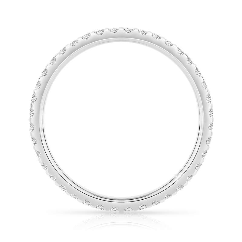 Wedding ring gold 750 white full round synthetic diamonds 0,50 carat - view 2