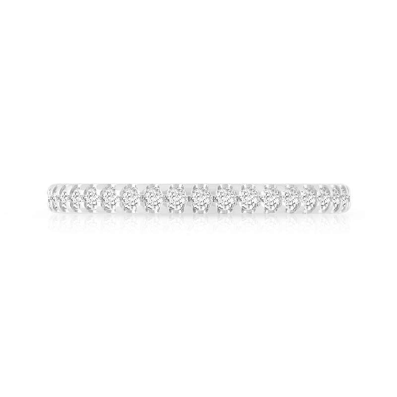 Wedding ring gold 750 white full round synthetic diamonds 0,50 carat - view 3