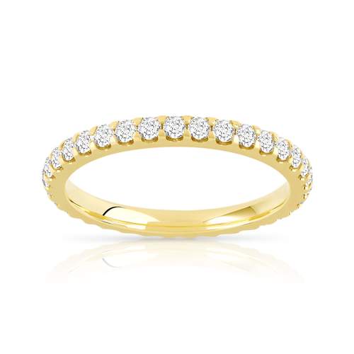 Alliance or 750 jaune diamants synthétiques 0.75 carat