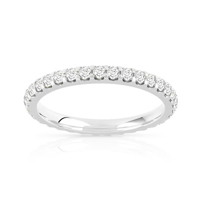 Alliance or 750 blanc diamants synthétiques 0.75 carat