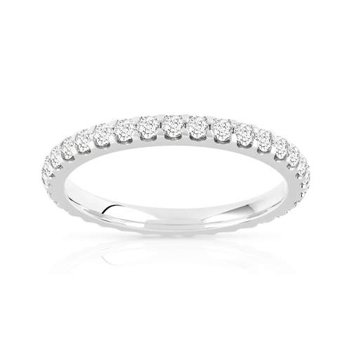 Alliance or 750 blanc diamants synthétiques 0.75 carat