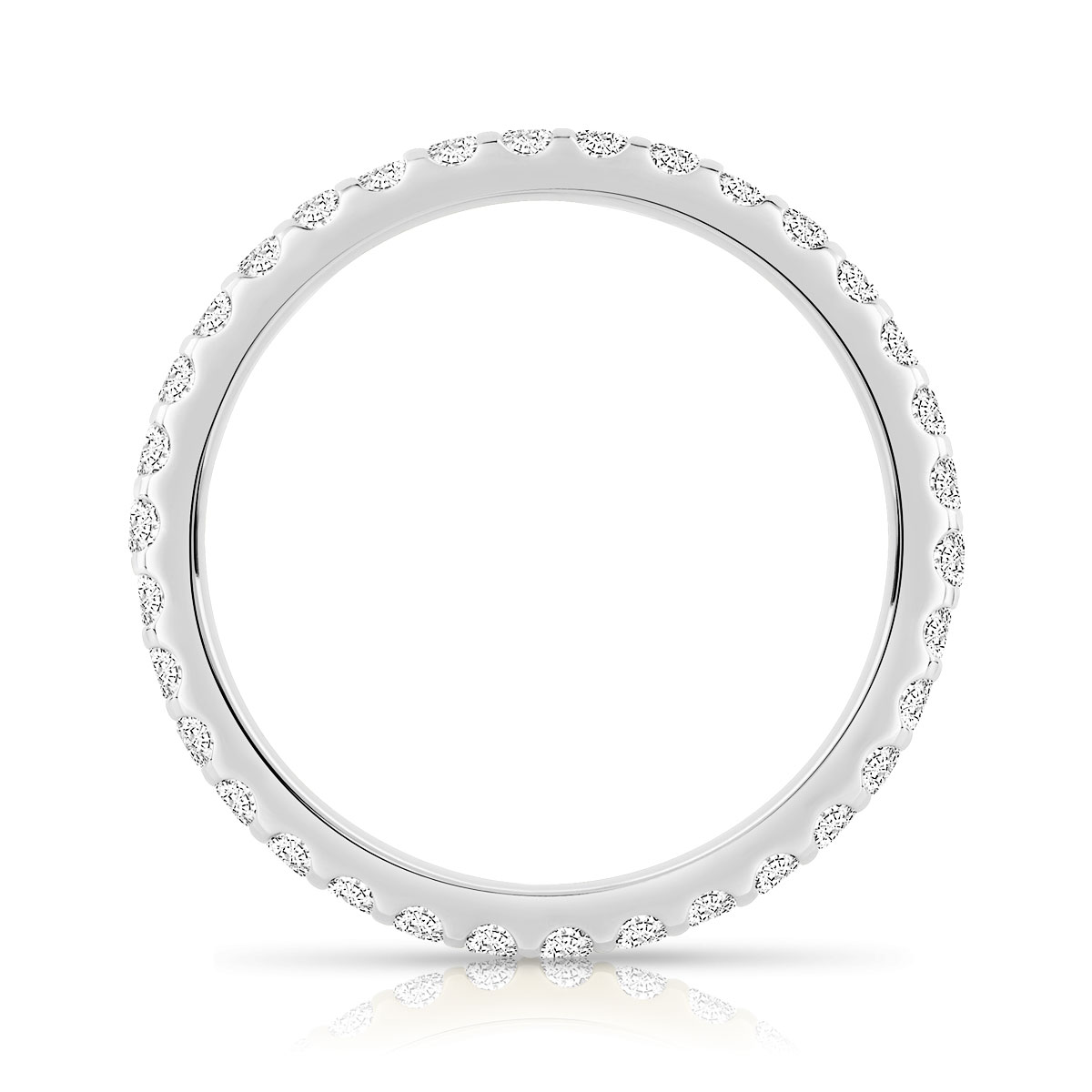 Alliance or 750 blanc diamants synthétiques 0.75 carat - vue 2
