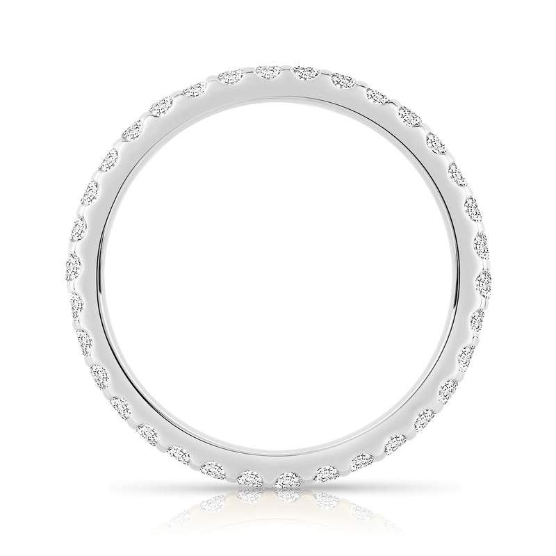 Alliance or 750 blanc diamants synthétiques 0.75 carat - vue 2
