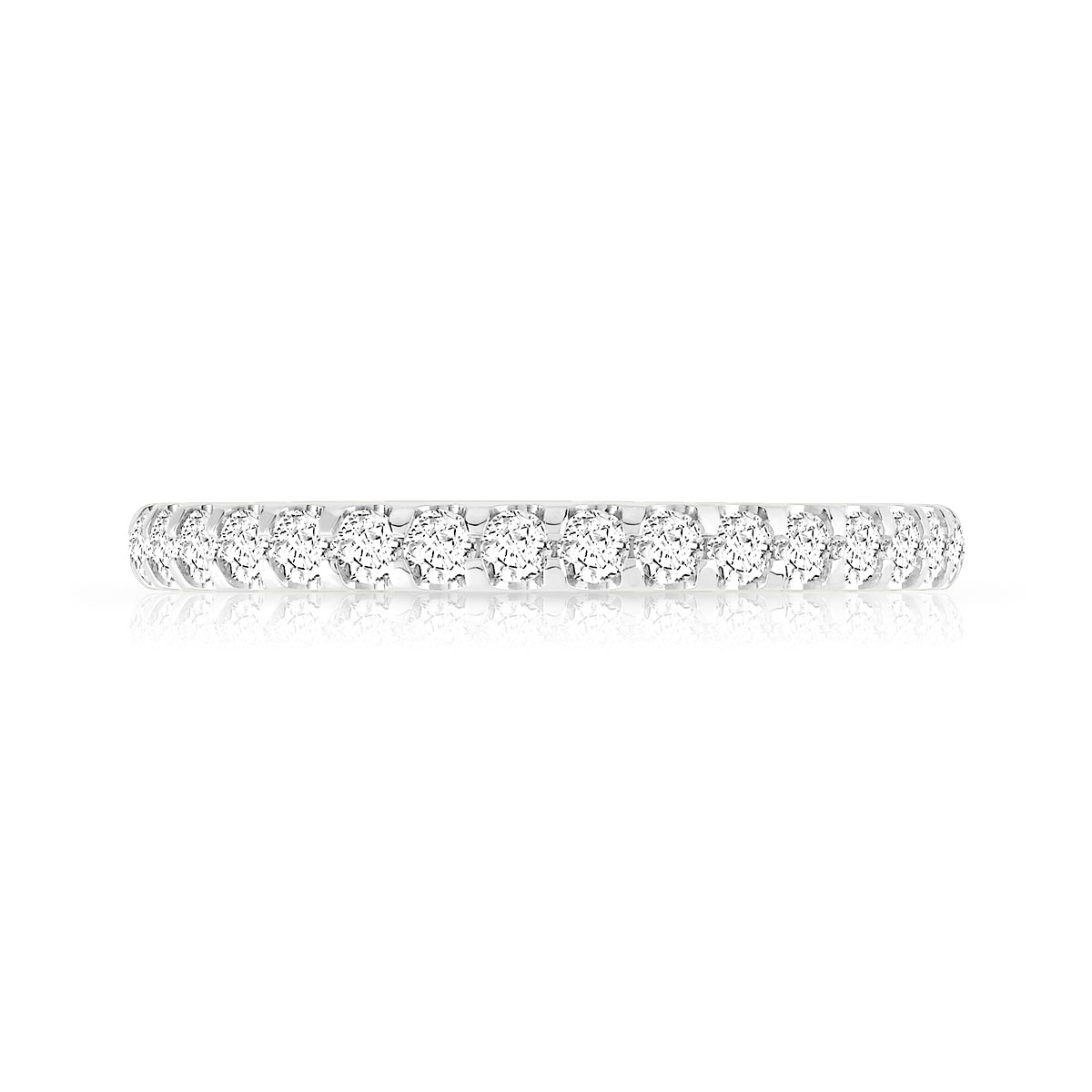 Alliance or 750 blanc diamants synthétiques 0.75 carat - vue 3