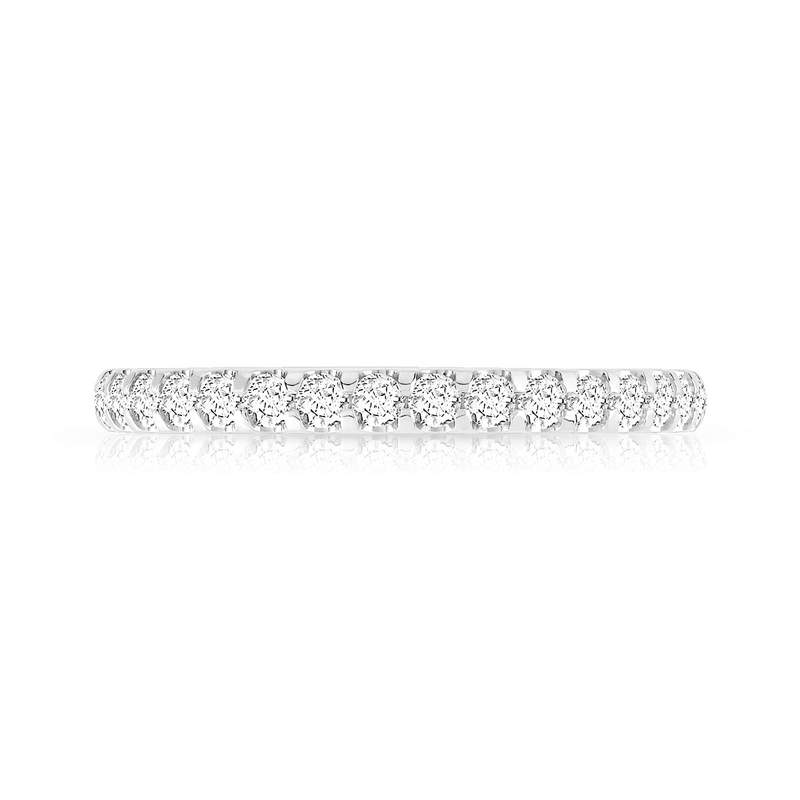 Alliance or 750 blanc diamants synthétiques 0.75 carat - vue 3
