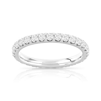Alliance or 750 blanc diamants synthétiques total 1 carat