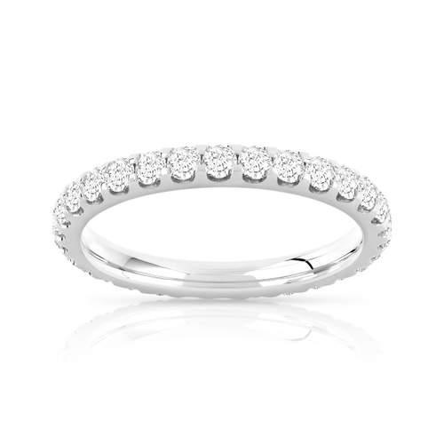 Alliance or 750 blanc diamants synthétiques total 1 carat