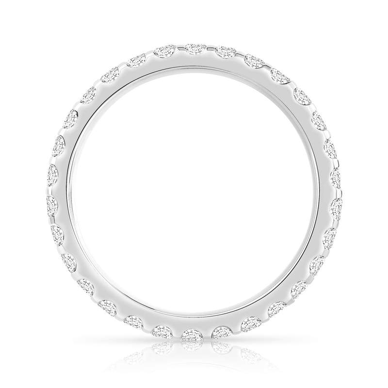 Alliance or 750 blanc diamants synthétiques total 1 carat - vue 2