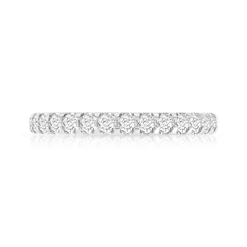 Alliance or 750 blanc diamants synthétiques total 1 carat - vue 3