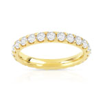 Alliance or 750 jaune diamants synthétiques total 1,50 carat - vue 1