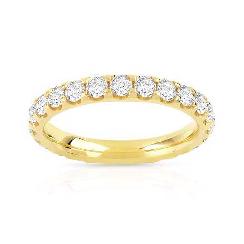 Alliance or 750 jaune diamants synthétiques total 1,50 carat