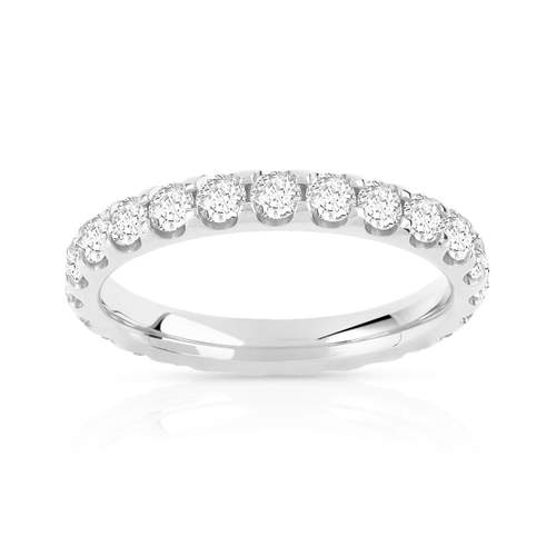 Alliance or 750 blanc diamants synthétiques 1.50 ct 3.1 mm