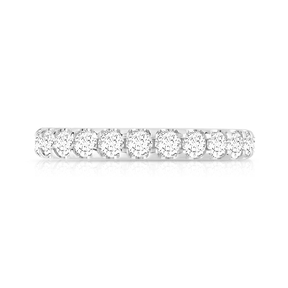 Alliantie ring van 750 witgoud met synthetische diamanten van 1,50 ct, 3,1 mm - afbeelding 3
