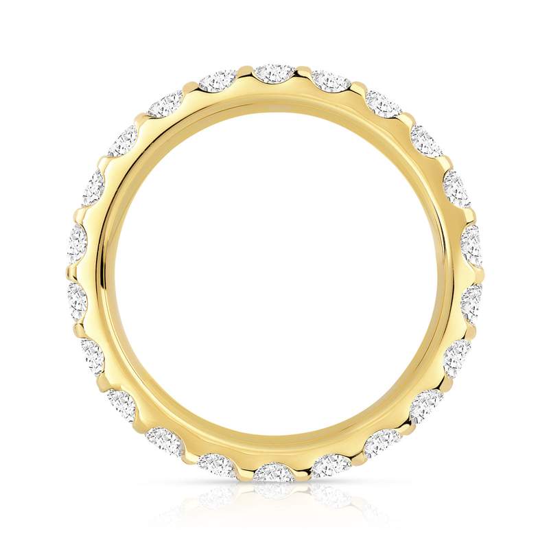 Alliance or 750 jaune diamant synthétiques total 2 carats - vue 2