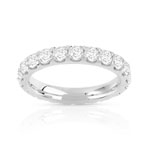 Alliance or 750 blanc diamant synthétiques - vue 1