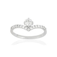 Bague or blanc 750 diamants synthétiques