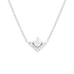 Collier or blanc 750 diamants synthétiques 0.20 carat - vue 1