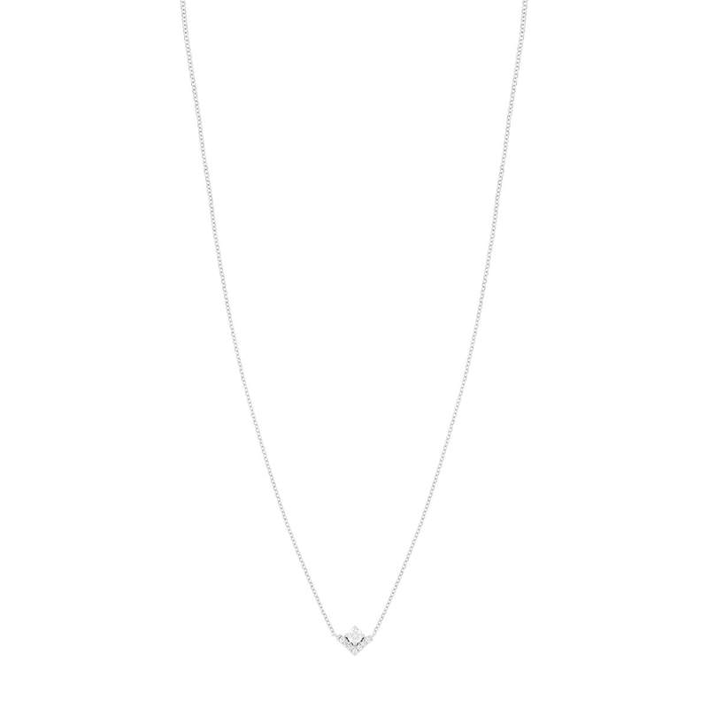 Collier or blanc 750 diamants synthétiques 0.20 carat - vue 2