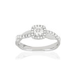 Bague or blanc 750 diamants synthétiques 0.50 carat - vue 1