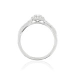 Bague or blanc 750 diamants synthétiques 0.50 carat - vue 2