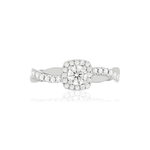 Bague or blanc 750 diamants synthétiques 0.50 carat - vue 3