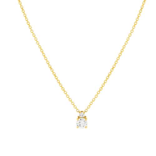 Collier or jaune 750 diamants synthétiques 0.34 carat