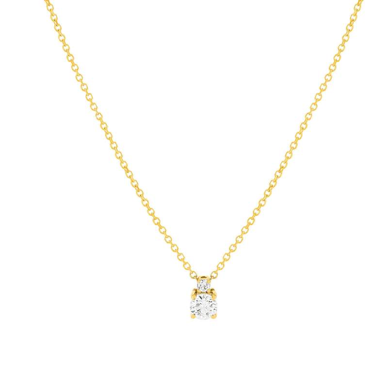 Collier or jaune 750 diamants synthétiques 0.34 carat - vue 1