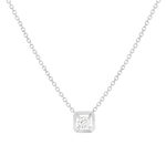 Collier or blanc 750, diamant synthétique 0.18 carat - vue 1