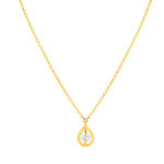 Collier or jaune 750 diamant synthétique 0.18 carat - vue 1