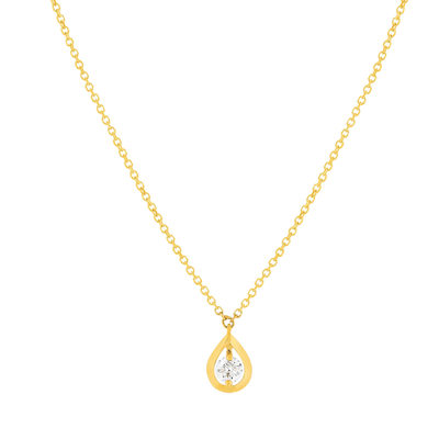 Collier or jaune 750 diamant synthétique 0.18 carat