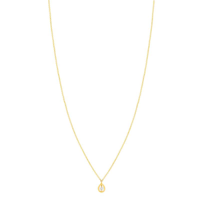 Collier or jaune 750 diamant synthétique 0.18 carat - vue 2