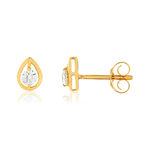 Boucles d'oreilles or jaune 750 diamants syntétiques - vue 1