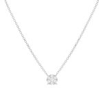 Collier or blanc 750 diamants synthétiques 0.10 carat - vue 1