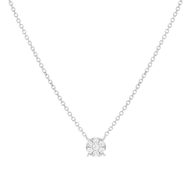 Collier or blanc 750 diamants synthétiques
