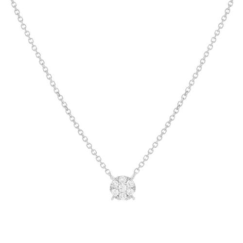 750 synthetische diamanten 0,10 karaat witgouden collier