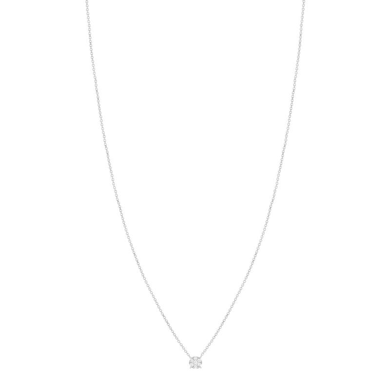 Collier or blanc 750 diamants synthétiques 0.10 carat - vue 2