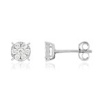 Boucles d'oreilles or blanc 750 diamants synthétiques 0.20 carat - vue 1