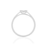 Bague or blanc 750 diamants synthétiques total 0.20 carat - vue 2