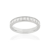 Bague or blanc 750 diamants synthétiques