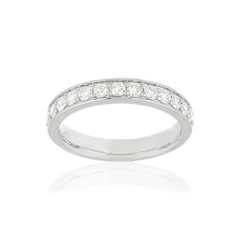 Alliance or blanc 750 diamants synthétiques 0.50 carat