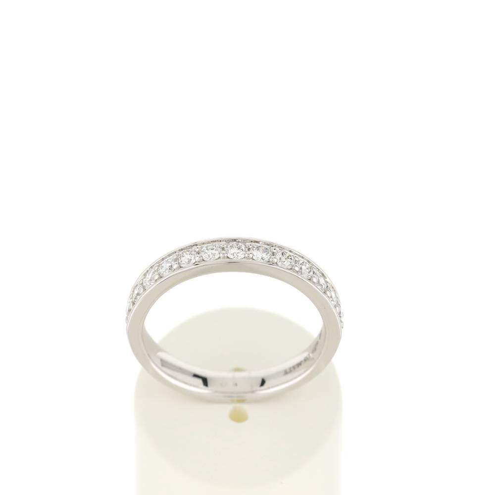 Alliance or blanc 750 diamants synthétiques 0.50 carat - vue 1