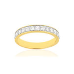 Bague or 750 2 tons diamants synthétiques 0.50 carat - vue 1