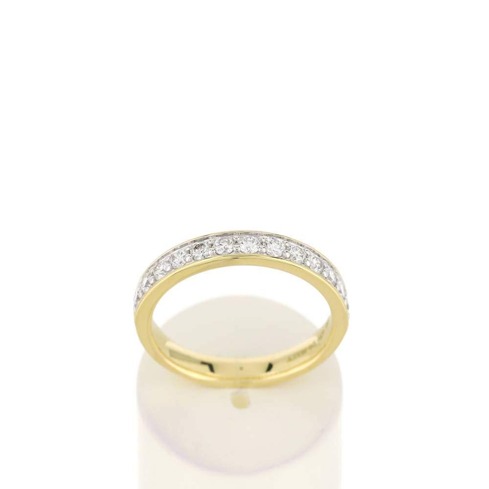 Bague or 750 2 tons diamants synthétiques 0.50 carat - vue 1